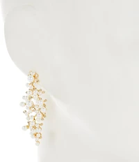 Southern Living x Borrowed & Blue Pearl and Cubic Zirconia Cluster Statement Drop Earrings