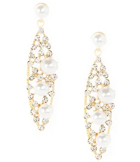 Southern Living x Borrowed & Blue Pearl and Stone Cluster Drop Earrings