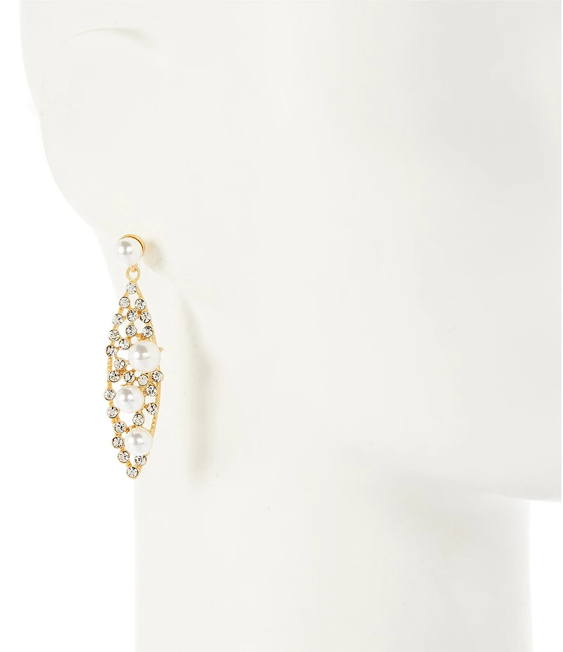 Southern Living x Borrowed & Blue Pearl and Stone Cluster Drop Earrings