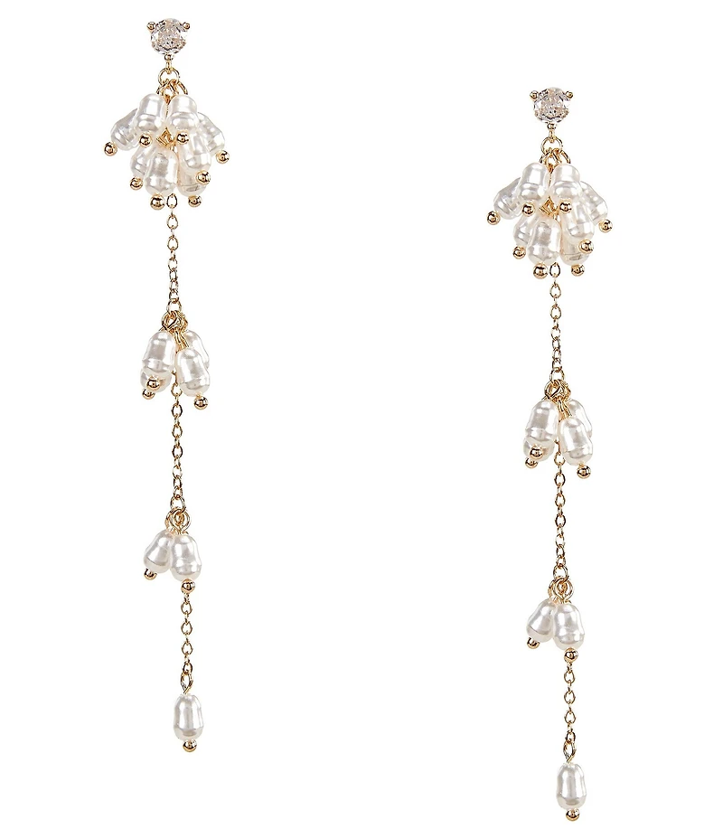 Southern Living x Borrowed & Blue Pearl Cluster Linear Earrings