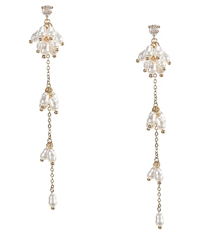 Southern Living x Borrowed & Blue Pearl Cluster Linear Earrings
