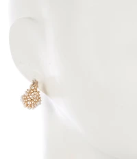 Southern Living x Borrowed & Blue Pearl Pave Small Puffy Hoop Earrings
