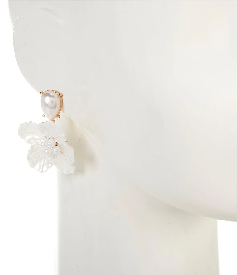 Southern Living x Borrowed & Blue Pearl Statement Flower Drop Earrings