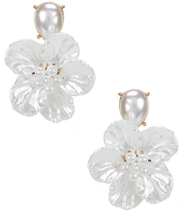 Southern Living x Borrowed & Blue Pearl Statement Flower Drop Earrings