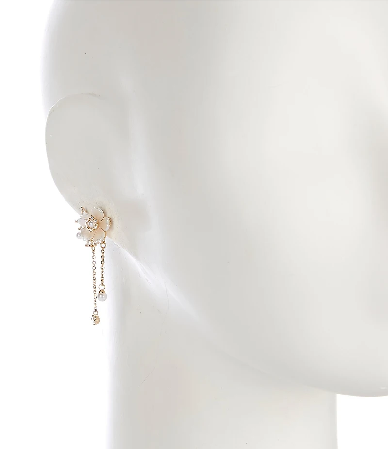 Southern Living x Borrowed & Blue Pearl with Flower Chandelier Earrings
