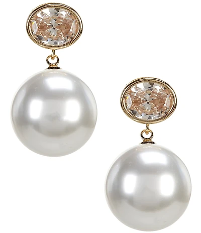 Southern Living x Borrowed & Blue Rhinestone and Pearl Drop Earrings