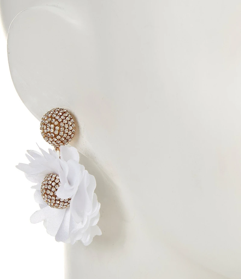 Southern Living x Borrowed & Blue Rhinestone Ball Flower Statement Drop Earrings