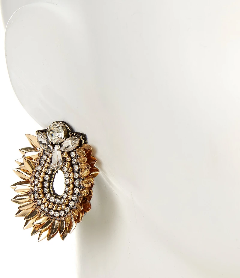 Southern Living x Borrowed & Blue Sequin Burst Drop Statement Earrings