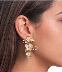 Southern Living x Borrowed & Blue Statement Triple Flower Drop Earrings