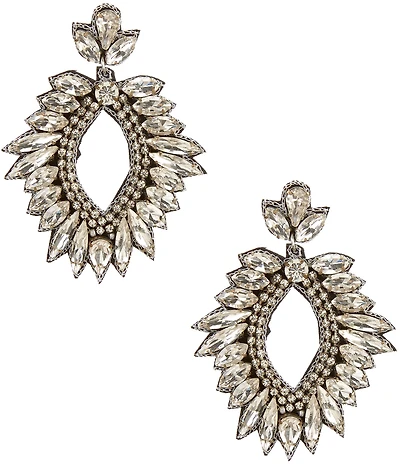 Southern Living x Borrowed & Blue Stone Statement Oval Drop Earrings