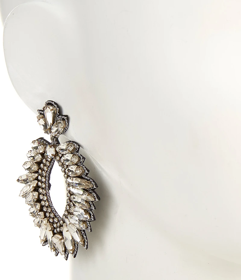 Southern Living x Borrowed & Blue Stone Statement Oval Drop Earrings