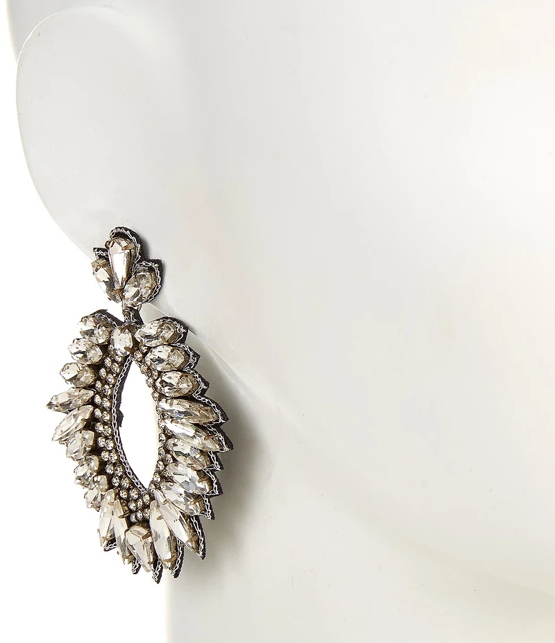 Southern Living x Borrowed & Blue Stone Statement Oval Drop Earrings