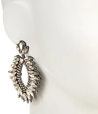 Southern Living x Borrowed & Blue Stone Statement Oval Drop Earrings