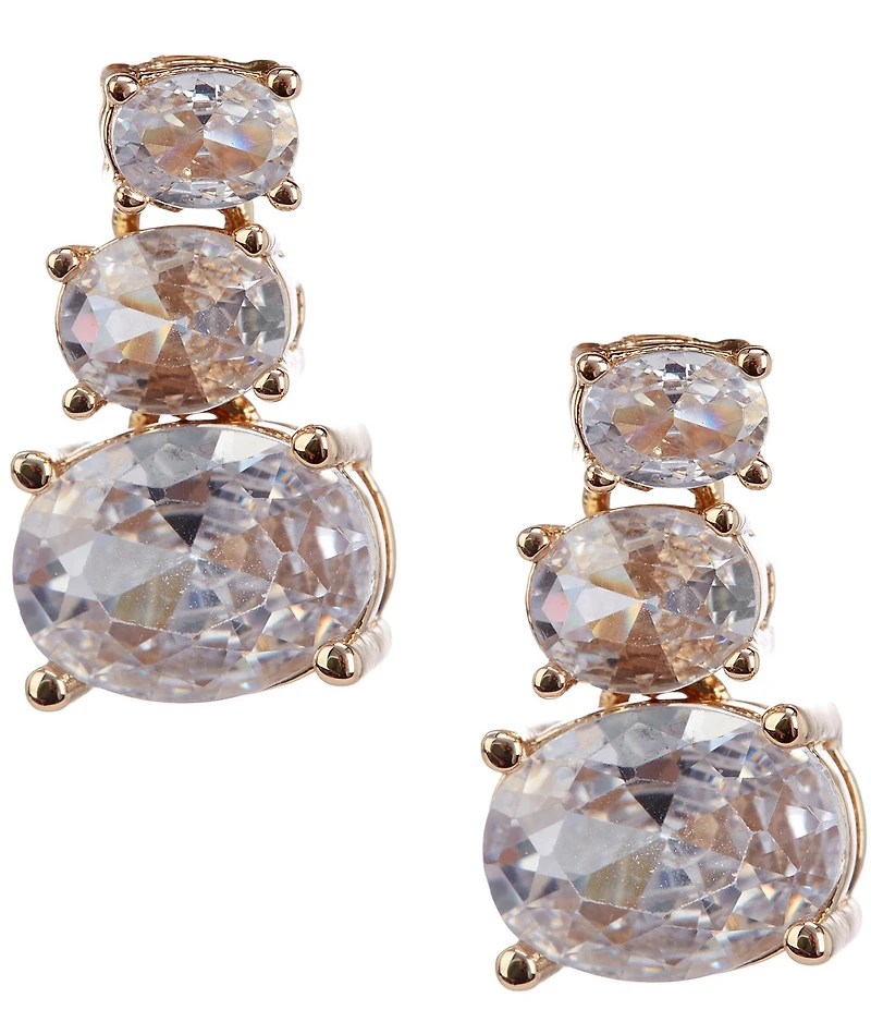 Southern Living x Borrowed & Blue Three Drop Cubic Zirconia Stone Drop Earrings