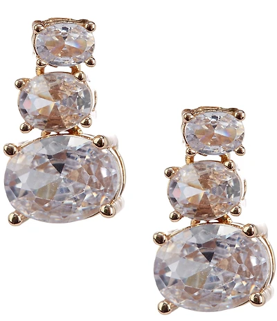 Southern Living x Borrowed & Blue Three Drop Cubic Zirconia Stone Drop Earrings