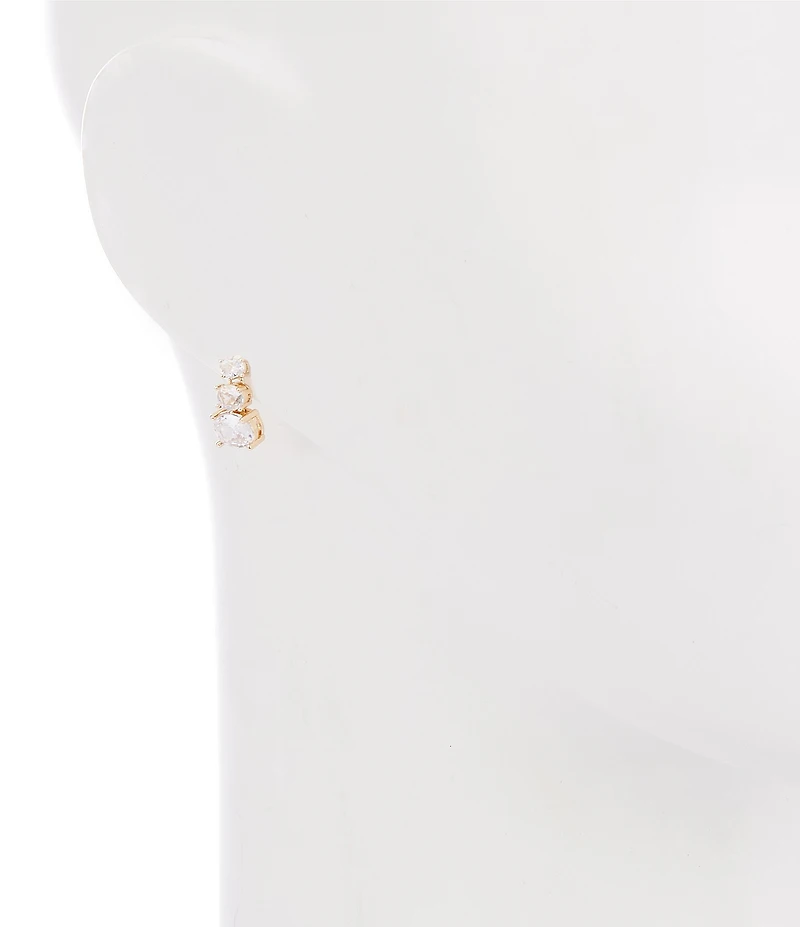Southern Living x Borrowed & Blue Three Drop Cubic Zirconia Stone Drop Earrings