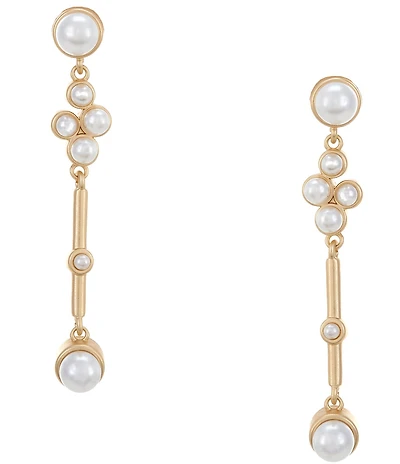 Southern Living x Borrowed & Blue Bar Drop Earrings With Pearl Clusters