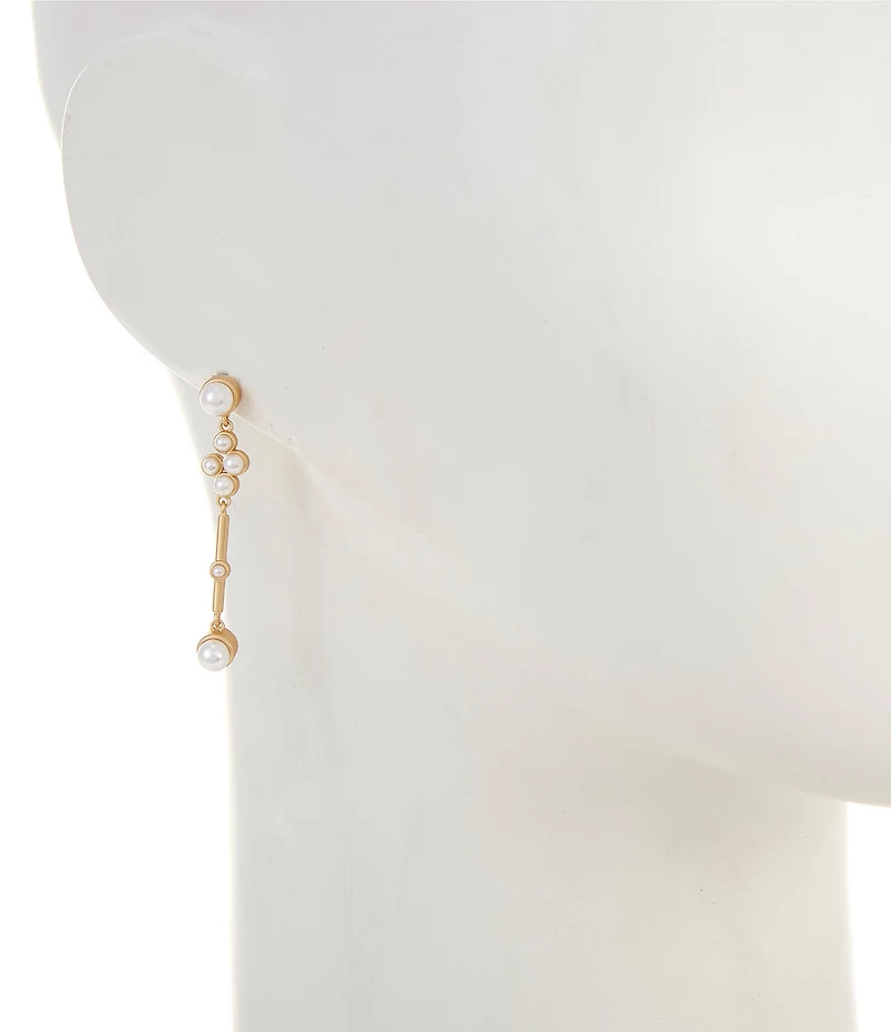 Southern Living x Borrowed & Blue Bar Drop Earrings With Pearl Clusters