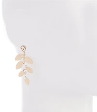 Southern Living x Borrowed & Blue Crystal Stone & Pearl Flower Stud Multi Leaf Drop Earrings