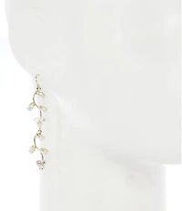Southern Living x Borrowed Delicate Pearl and Stone Vine Linear Earrings
