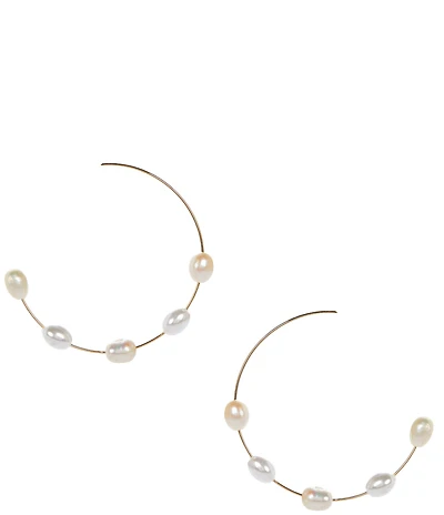 Southern Living x Borrowed Freshwater Pearl Hoop Earrings