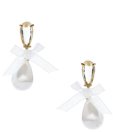 Southern Living x Borrowed & Blue Pearl Bow Drop Earrings