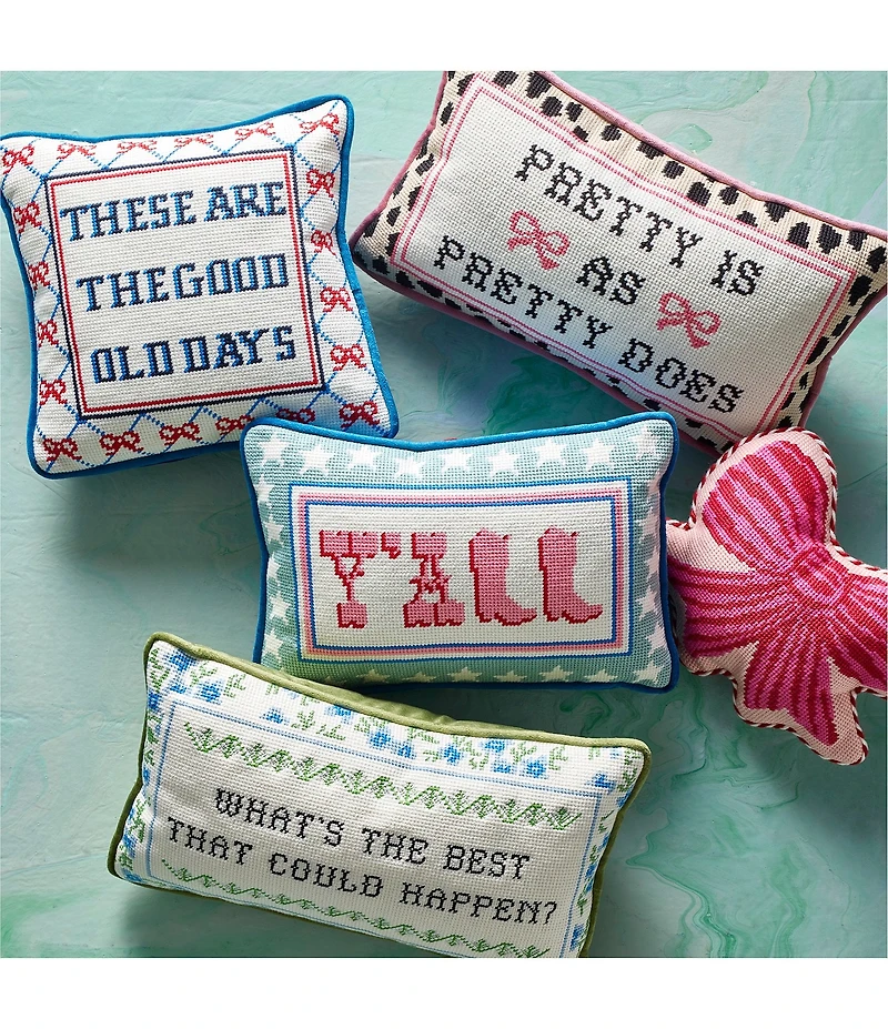 Southern Living Y'all Needlepoint Mini Pillow