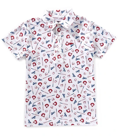 Southern Lure Big Boys Short Sleeve Baseball Conversation Polo Shirt
