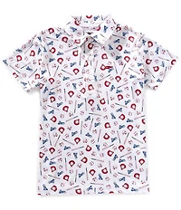 Southern Lure Big Boys Short Sleeve Baseball Conversation Polo Shirt
