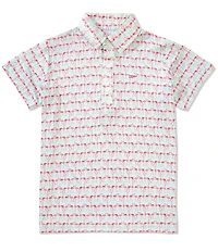 Southern Lure Big Boys Short Sleeve Flamingo Conversation Polo Shirt