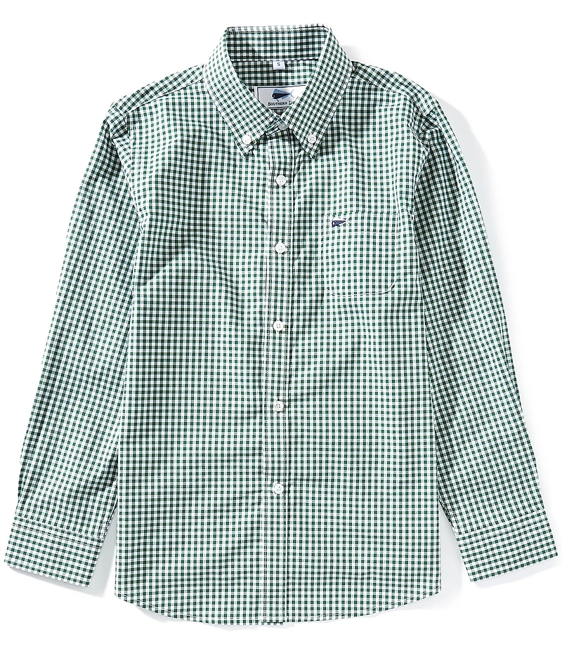 Southern Lure Big Boys Long-Sleeve Gingham Woven Shirt
