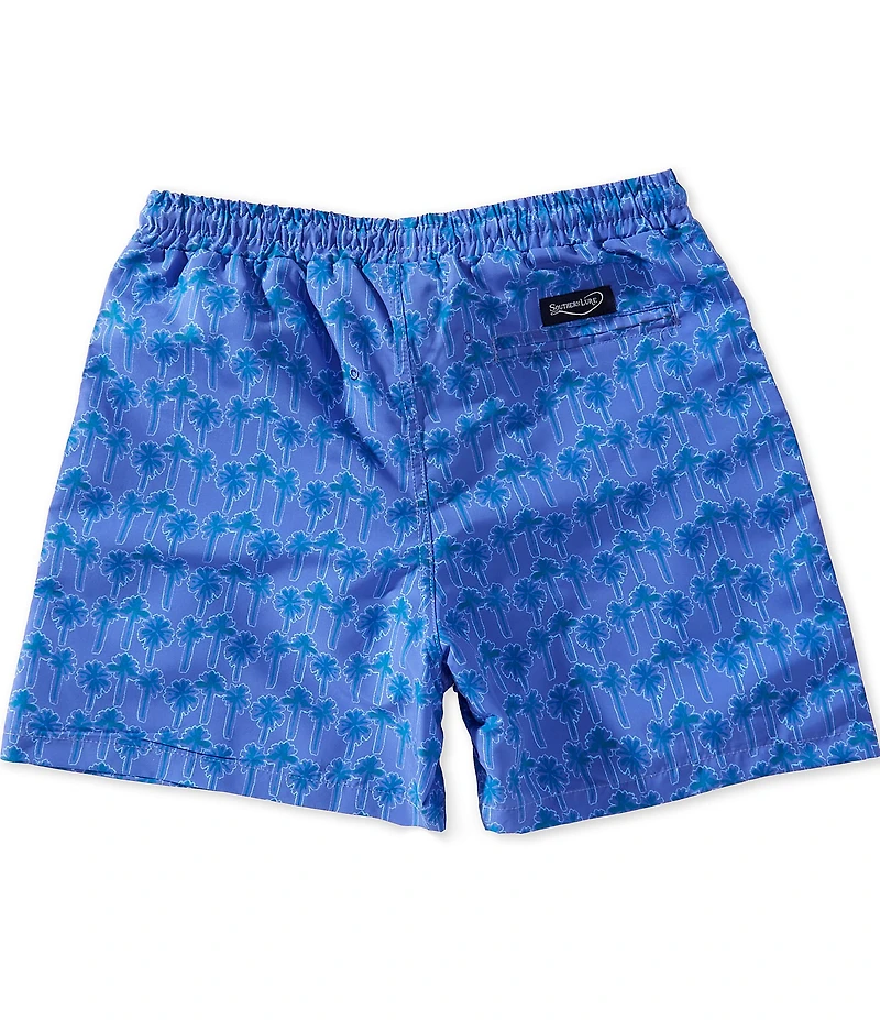 Southern Lure Big Boys Purple Palms Volley Swim Shorts