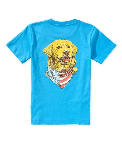 Southern Lure Big Boys Short-Sleeve USA Golden Retriever Graphic T-Shirt