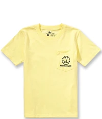 Southern Lure Big Boys Short Sleeves Cruiser Flamingo Graphic Pocket T-Shirt