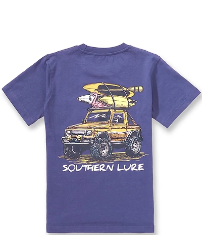 Southern Lure Big Boys Short Sleeves Cruiser Flamingo Graphic Pocket T-Shirt