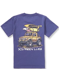 Southern Lure Big Boys Short Sleeves Cruiser Flamingo Graphic Pocket T-Shirt
