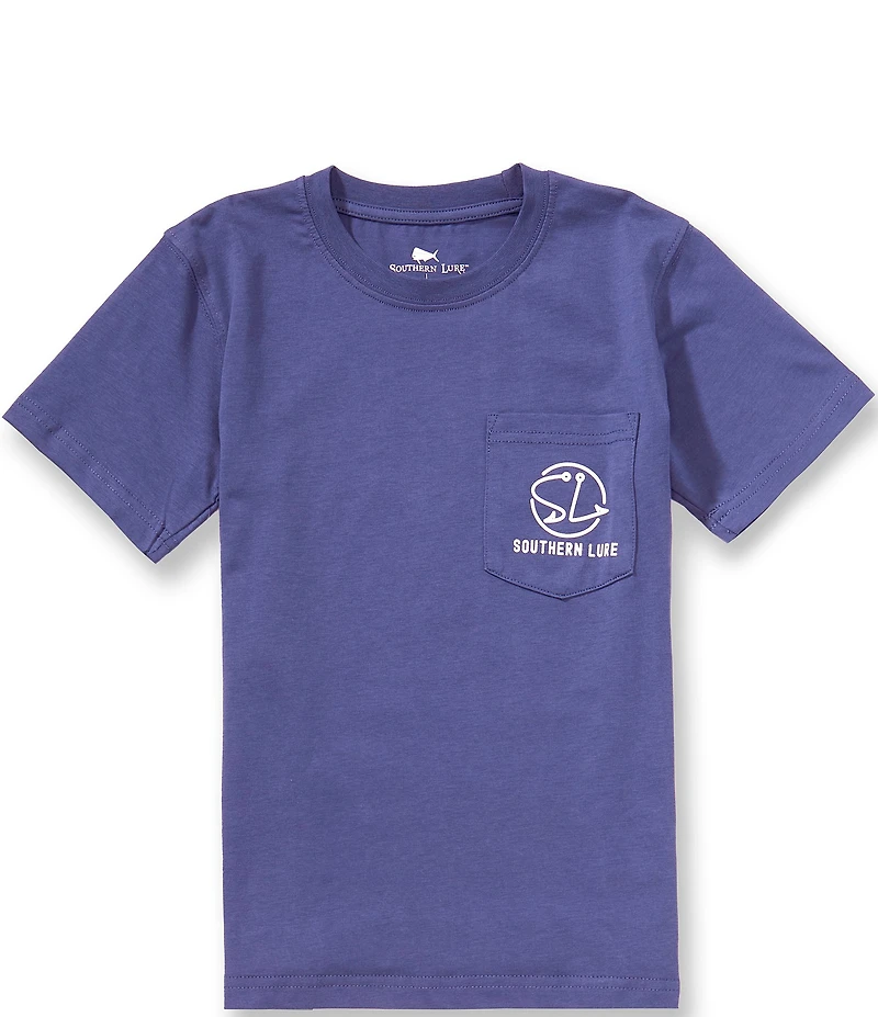 Southern Lure Big Boys Short Sleeves Cruiser Flamingo Graphic Pocket T-Shirt