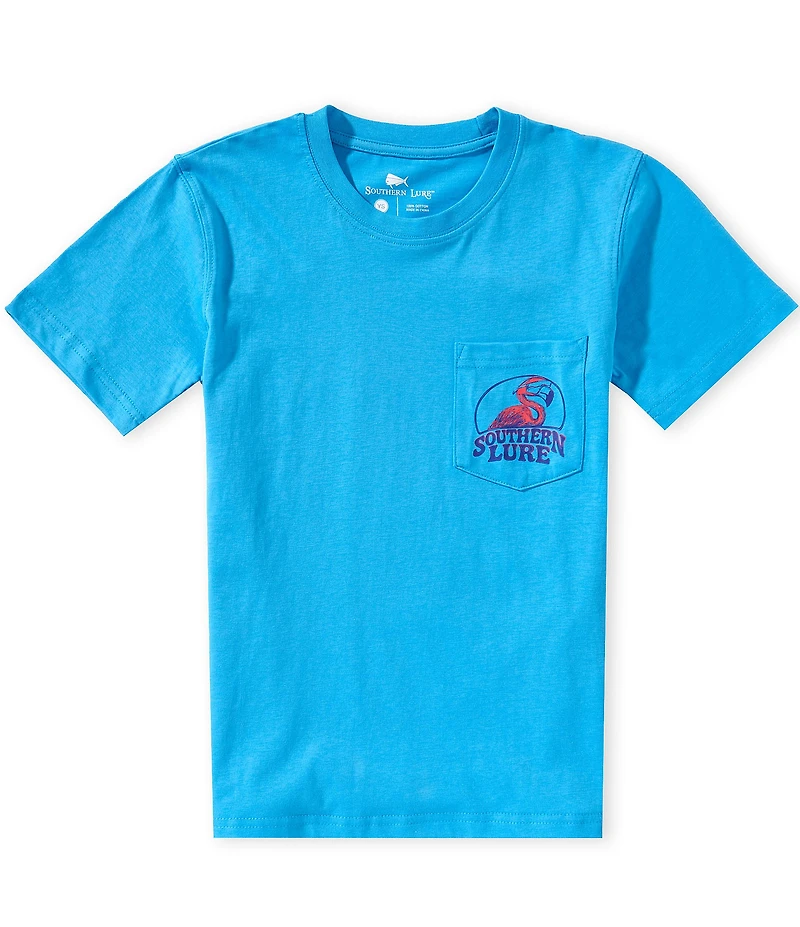Southern Lure Big Boys Short Sleeves Miami Flamingo Graphic T-Shirt