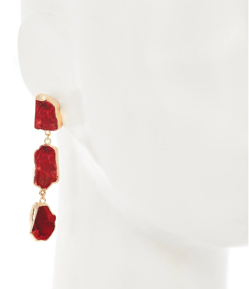 Southern Organic Stone Drop Linear Earrings
