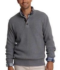 Southern Tide Bass Creek Heather Quarter Button Sweater Pullover