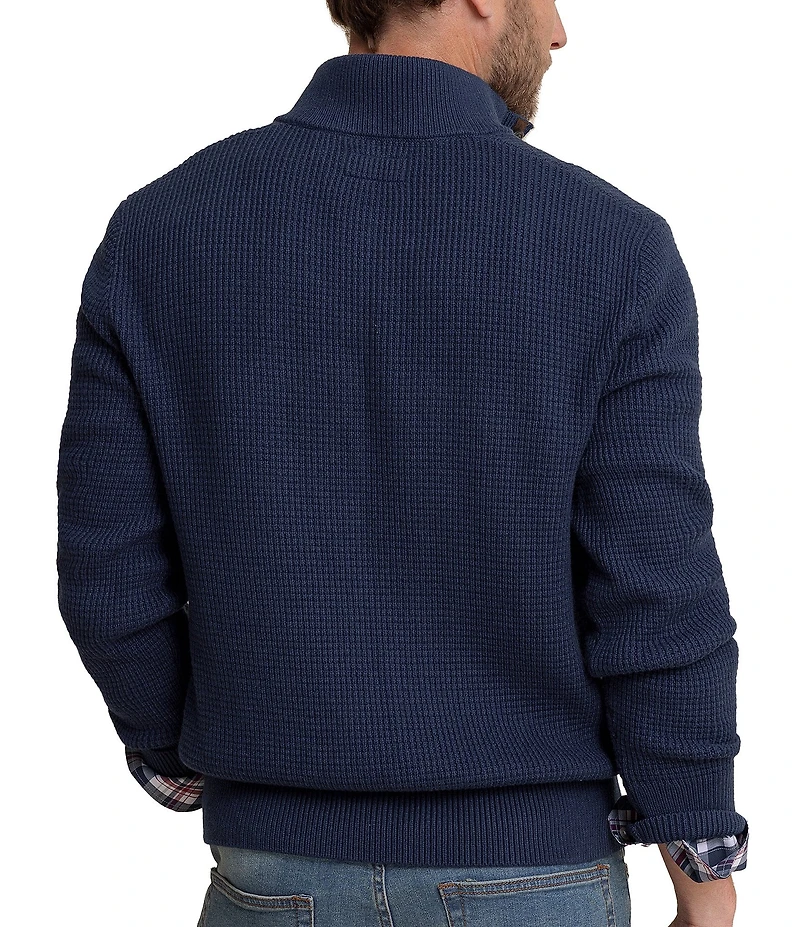Southern Tide Bass Creek Heather Quarter Button Sweater Pullover