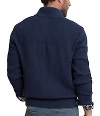 Southern Tide Bass Creek Heather Quarter Button Sweater Pullover