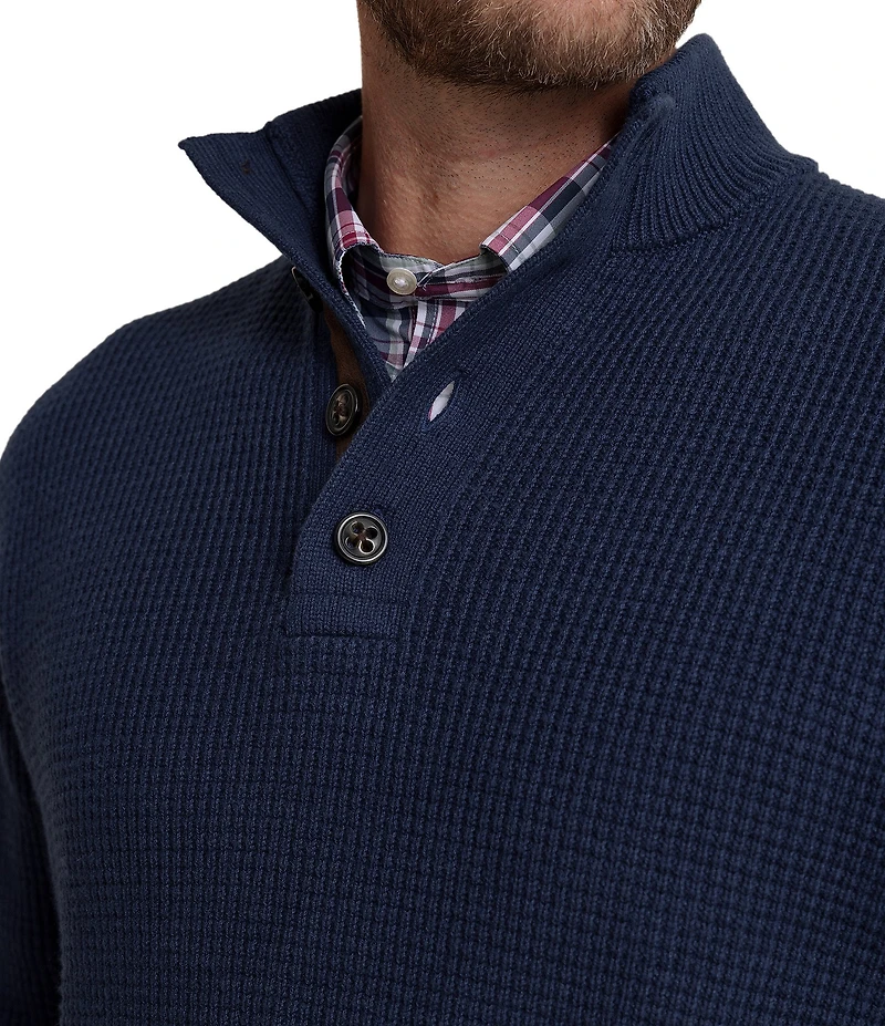 Southern Tide Bass Creek Heather Quarter Button Sweater Pullover