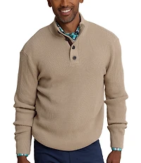Southern Tide Bass Creek Heather Quarter Button Sweater Pullover