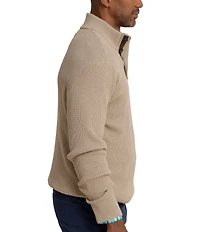 Southern Tide Bass Creek Heather Quarter Button Sweater Pullover