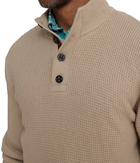 Southern Tide Bass Creek Heather Quarter Button Sweater Pullover