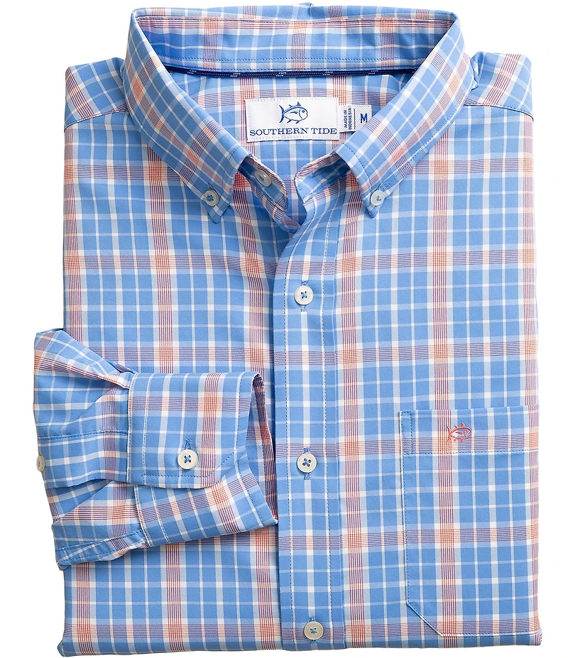 Southern Tide Beckenham Plaid Long Woven Dress Shirt