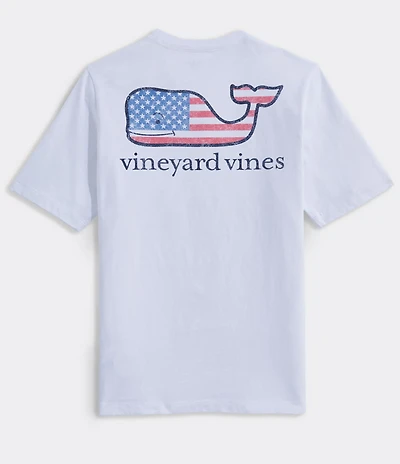 Vineyard Vines Big Boys Flag Whale Short Sleeve Graphic T-Shirt