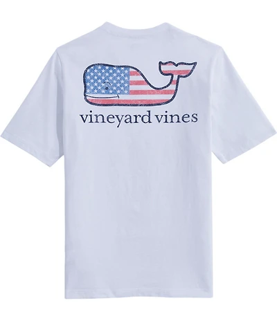 Vineyard Vines Big Boys Americana Flag Whale Short Sleeve Graphic T-Shirt
