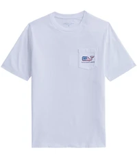 Vineyard Vines Big Boys Americana Flag Whale Short Sleeve Graphic T-Shirt